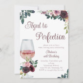 Waterverf Floral Aged to Perfection Verjaardag Kaart (Voorkant)