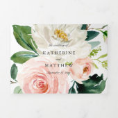  Waterverf Floral All-in-One Photo Wedding Drieluik Uitnodiging (Cover)