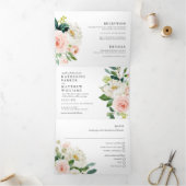 Waterverf Floral All-in-One Wedding Drieluik Uitnodiging (Binnen)