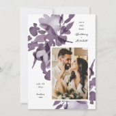 Waterverf Floral Amethyst Foto Save the Date Kaart (Voorkant)