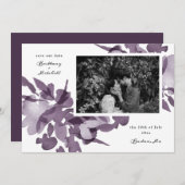 Waterverf Floral Amethyst Foto Save the Date Lan Kaart (Voorkant / Achterkant)