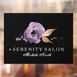 Waterverf Floral Amethyst Paars ID294 Raamsticker