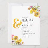 Waterverf Floral Ampersand Wedding Kaart (Voorkant)