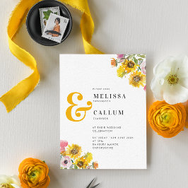 Waterverf Floral Ampersand Wedding Kaart