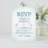 Waterverf Floral Anchor Beach Wedding Meal Choice RSVP Kaartje (Staand voorkant)