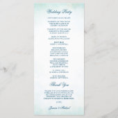 Waterverf Floral Anchor Blauwgroen Beach Wedding Programmakaart (Achterkant)