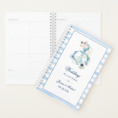 Waterverf Floral Anchor Blue Stripes Wedding Planner (Display)