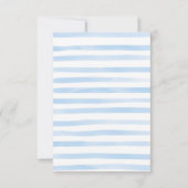 Waterverf Floral Anchor Blue Stripes Wedding RSVP Kaartje (Achterkant)