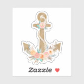 Waterverf Floral Anchor Nautical Sticker (Vel)