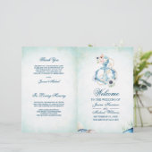 Waterverf Floral Anchor Starfish Beach Wedding (Staand voorkant)