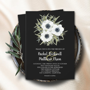 Waterverf Floral Anemone Wedding Kaart