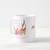 Waterverf Floral Antler Happy Moederdag Koffiemok (Voorkant links)