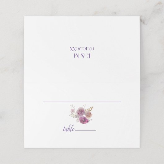 Waterverf Floral Appeal Wedding Plaatskaartje (Buitenkant ongevouwen)