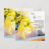 *~* Waterverf Floral AR15 QR RSVP Yellow WEDDING Kaart (Voorkant / Achterkant)