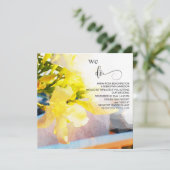 *~* Waterverf Floral AR15 QR RSVP Yellow WEDDING Kaart (Staand voorkant)
