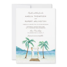 Waterverf Floral Arbor Tropical Beach Wedding