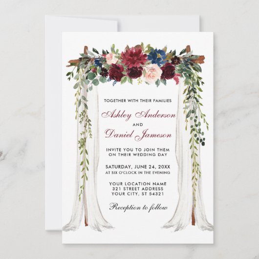 Waterverf Floral Arch Kaart (Voorkant)