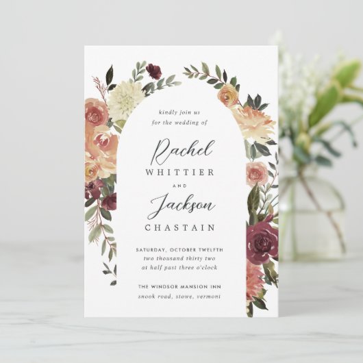 Waterverf Floral Arch Rustic Bloom Kaart (Staand voorkant)