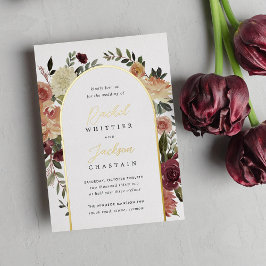 Waterverf Floral Arch Wedding door Rustic Bloom Folie Uitnodiging