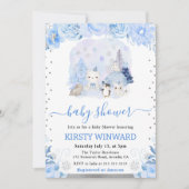 Waterverf Floral Arctic Animals Baby shower Kaart (Voorkant)