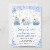 Waterverf Floral Arctic Animals Baby shower Kaart (Voorkant)