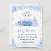Waterverf Floral Arctic Polar Beer Baby shower Kaart (Voorkant)