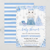 Waterverf Floral Arctic Polar Beer Baby shower Kaart (Voorkant / Achterkant)
