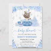 Waterverf Floral Arctic Rendier Baby shower Kaart (Voorkant)