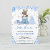 Waterverf Floral Arctic Rendier Baby shower Kaart (Staand voorkant)