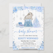 Waterverf Floral Arctic Seal Baby shower Kaart (Voorkant)