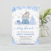 Waterverf Floral Arctic Seal Baby shower Kaart (Staand voorkant)