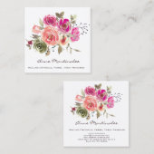 Waterverf Floral Arrangement Vierkante Visitekaartje (Voorkant / Achterkant)
