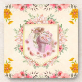 Waterverf Floral Art, Dame of Spring Bier Onderzetter (Voorkant)