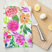 WATERVERF FLORAL ART DESIGN, COLORFUL FLOWERS THEEDOEK (Quarter Fold)
