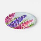 Waterverf Floral Art Lupine Wildbloemen Roze Papieren Bordje (Gekanteld)
