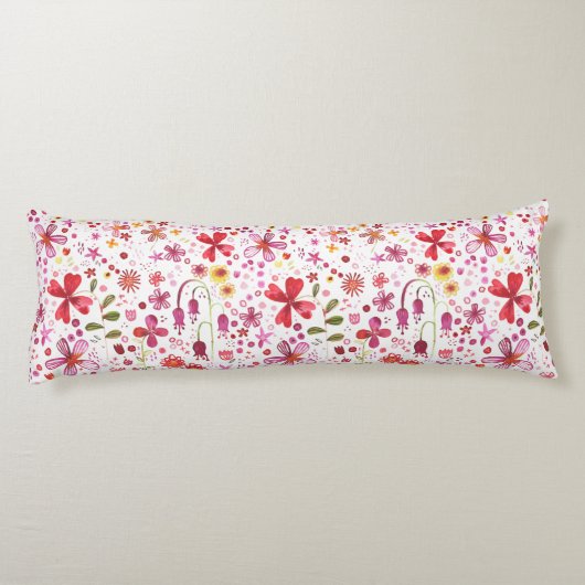 Waterverf Floral Art Modern Pattern Lichaamskussen (Achterkant)