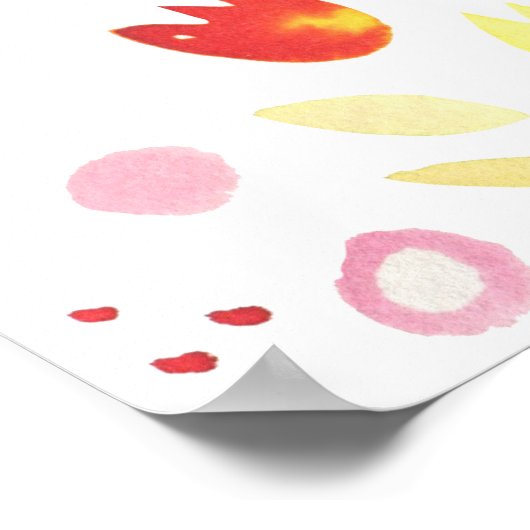 Waterverf Floral Art Modern Pattern Poster (Hoek)