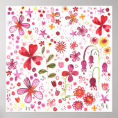 Waterverf Floral Art Modern Pattern Poster (Voorkant)
