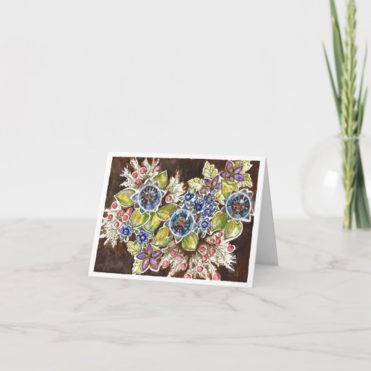 Waterverf Floral Art Notecard Bedankkaart (Voorkant)