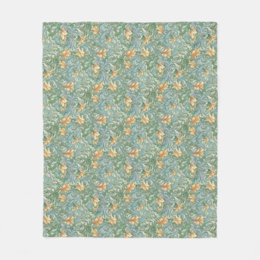 Waterverf Floral Art Nouveau Wallpaper Design Fleece Deken (Voorkant)