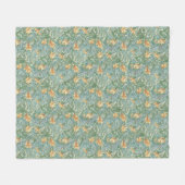 Waterverf Floral Art Nouveau Wallpaper Design Fleece Deken (Voorkant (Horizontaal))
