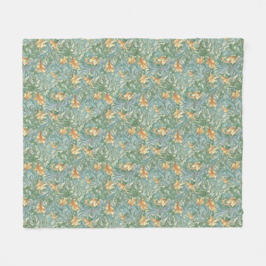 Waterverf Floral Art Nouveau Wallpaper Design Fleece Deken (Voorkant (Horizontaal))