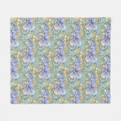 Waterverf Floral Art Nouveau Wallpaper Design Fleece Deken (Voorkant (Horizontaal))