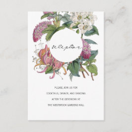  Waterverf Floral Art Wedding Informatiekaartje