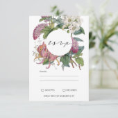  Waterverf Floral Art Wedding RSVP Kaartje (Staand voorkant)