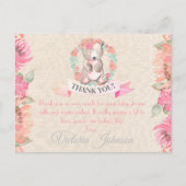 Waterverf Floral Baby Baby shower Hartelijk dank Briefkaart (Voorkant)
