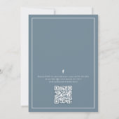 Waterverf Floral Baby Blue QR Code Social Media Kaart (Achterkant)