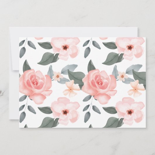 Waterverf Floral Baby Girl Bird Nest Baby shower Kaart (Achterkant)