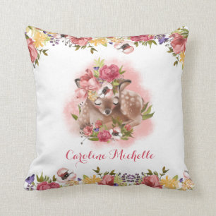 Waterverf Floral Baby Girl Persoonlijk Kussen