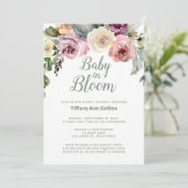 Waterverf Floral Baby in Baby shower Bloom Kaart (Staand voorkant)
